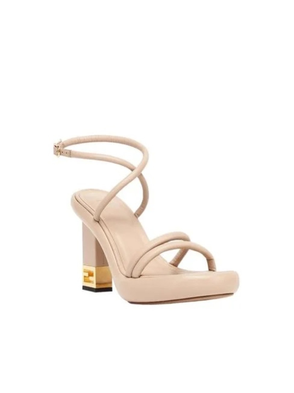 FENDI Nappa Baguette Ankle Strap 110mm Platform Sandals 36